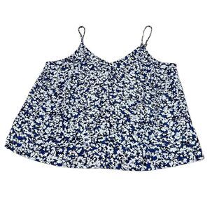 Halogen tank top blue and white floral, size XL